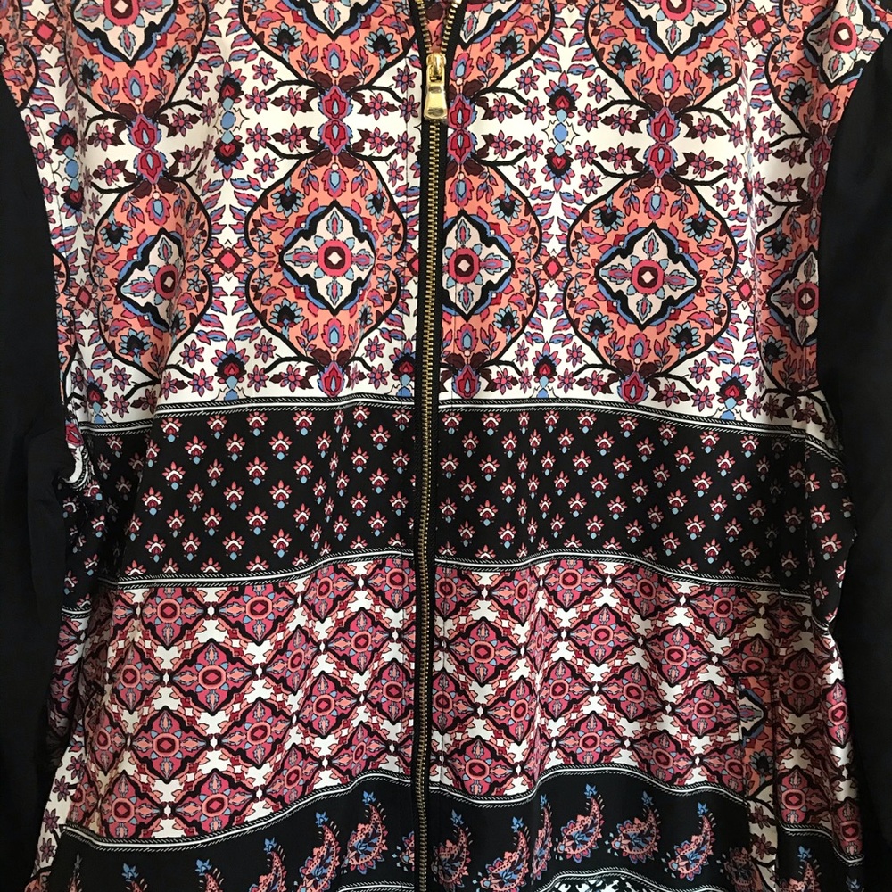 Rafaella Paisley Zip Bomber Jacket - Size L - Picture 2 of 14